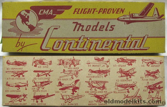 Continental Model Airplane Co Miles Mohawk - Stick and Tissue Flying Airplane, X17 plastic model kit